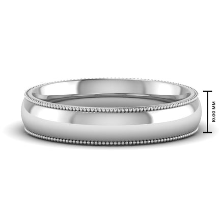 4 mm Comfort Fit Wedding Band Milgrain Edge