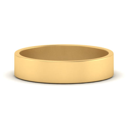 5 mm Flat Gold Wedding Band
