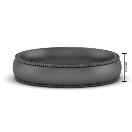 4 mm Milgrain Comfort Fit Mens Wedding Band