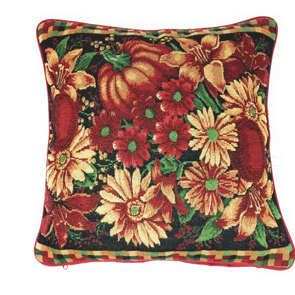 DaDa Bedding Set of 4 Pieces - Autumn Harvest Halloween & Christmas Ornaments Holiday Tapestry Throw Pillow Covers Bundle Pack - 16" x 16"