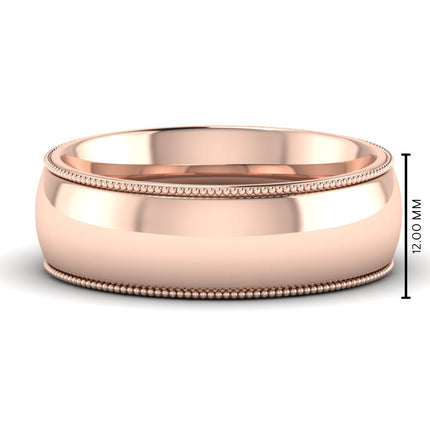 4 mm Comfort Fit Wedding Band Milgrain Edge