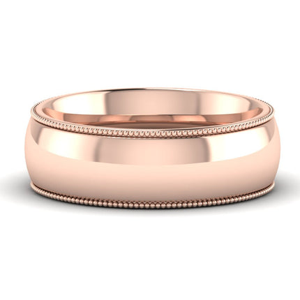 4 mm Comfort Fit Wedding Band Milgrain Edge