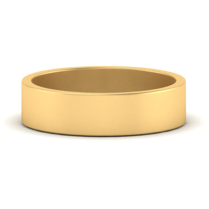 5 mm Flat Gold Wedding Band