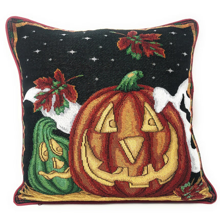 DaDa Bedding Set of 4 Pieces - Autumn Harvest Halloween & Christmas Ornaments Holiday Tapestry Throw Pillow Covers Bundle Pack - 16" x 16"
