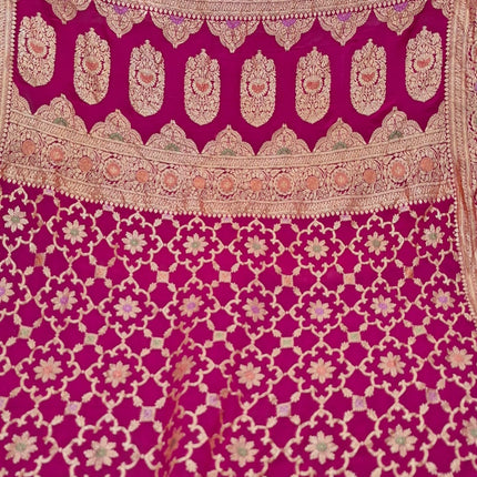 Beautiful Banarasi Lahariya Stripe Designer Khaddi Chiffon Saree