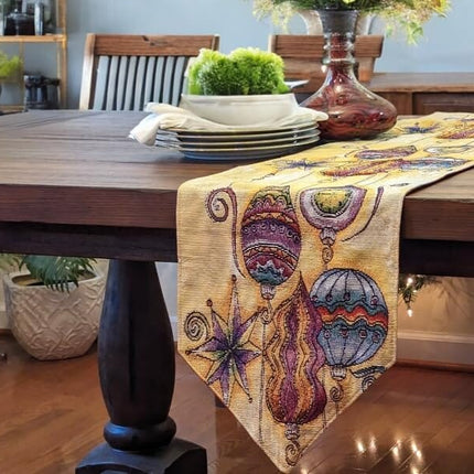 DaDa Bedding Bohemian Ornaments Colorful Holiday Lanterns Tapestry Dining Table Runner (14916)