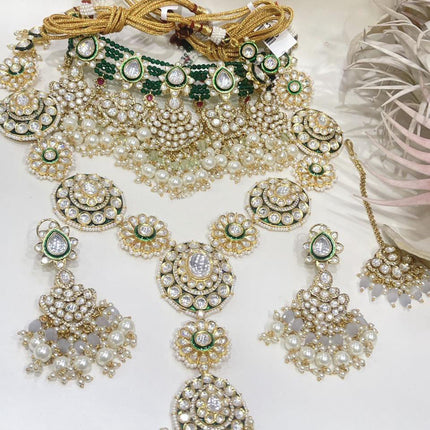 Designer Handmade Bridal Polki Set