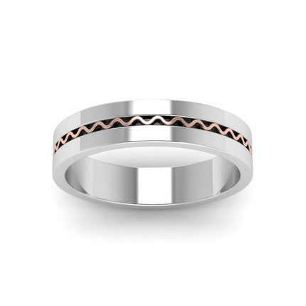 Mens Wave Comfort Fit Wedding Ring