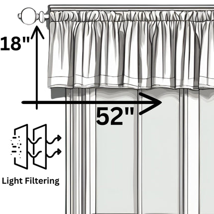 DaDa Bedding Rustic Cranberry Sage Chevron Floral Window Curtain Valance - 18" x 52" (JHW-924)