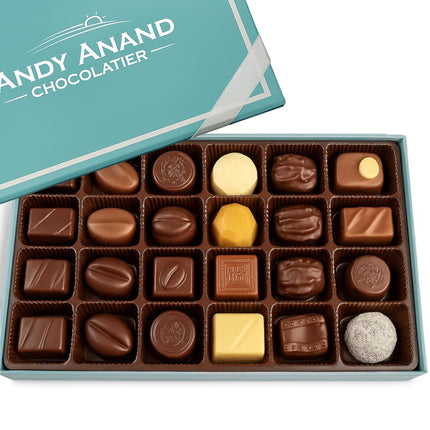 Andy Anand Sugar Free Belgian Chocolate Truffles – 24 Pc Assorted Flavors (Espresso, Hazelnut, Strawberry, Coconut, Cherry & Orange), 60% Chocolate (Cocoa Butter), Gluten-Free Chocolate Gift Box