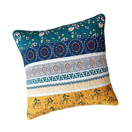 DaDa Bedding Bohemian Patchwork Bed of Wild Flowers Floral Gardenia Euro Pillow Sham Cover, 26" x 26" (JHW886)