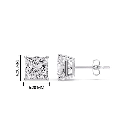 Princess Cut Diamond Stud Earring