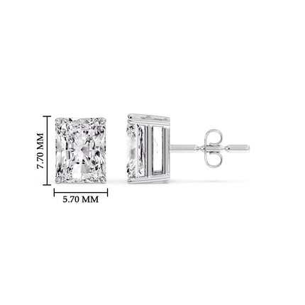 Radiant Diamond Basket Stud Earring