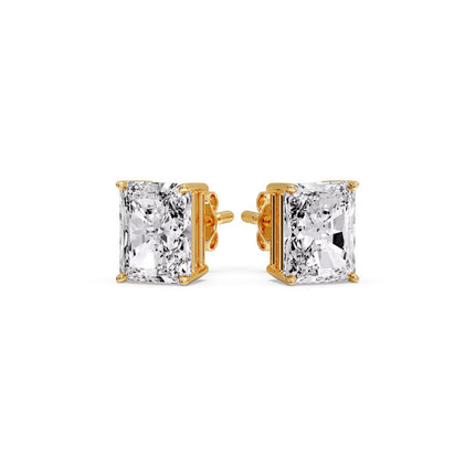 Radiant Diamond Basket Stud Earring