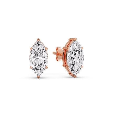 Marquise Diamond 6 Prong Stud Earrings
