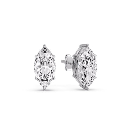 Marquise Diamond 6 Prong Stud Earrings