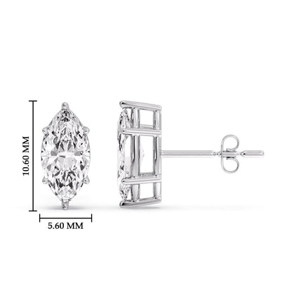 Marquise Diamond 6 Prong Stud Earrings