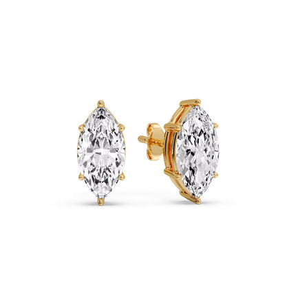 Marquise Diamond 6 Prong Stud Earrings