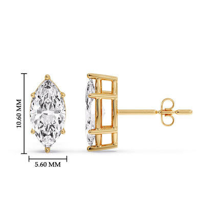 Marquise Diamond 6 Prong Stud Earrings