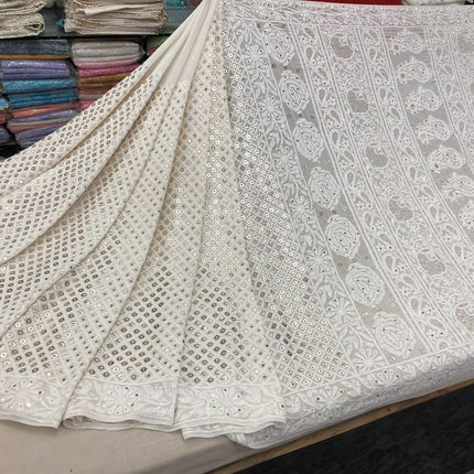 Custom Chikankari Georgette Saree