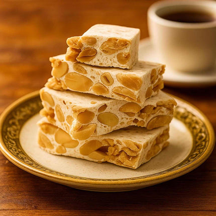 Andy Anand Chocolatier Sugar & Gluten Free Almond Brittle Nougat - Made in Europe Gluten Free Diabetic Friendly Nougat Candy, Unforgettable Flavor,Bite With Italian Nougat Brittle (7 Oz)