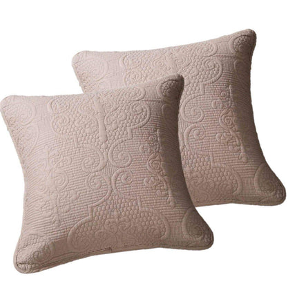 DaDa Bedding Set of 2-Pieces Sandy Beige Taupe Square Cushion Throw Pillow Covers, 18" x 18" (JHW-585)