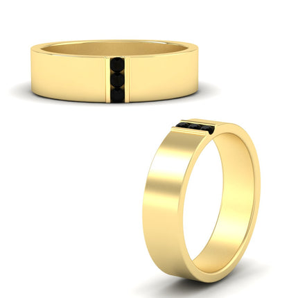 3 Stone Mens Flat Gemstone Band