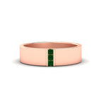 14k Rose Gold / Green Emerald / Lab Grown