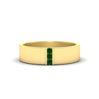14k Yellow Gold / Green Emerald / Lab Grown