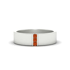 14k White Gold / Orange Sapphire / Lab Grown