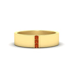14k Yellow Gold / Orange Sapphire / Lab Grown