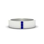 14k White Gold / Blue Sapphire / Lab Grown