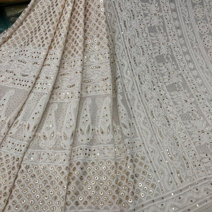 Custom Chikankari Georgette Saree