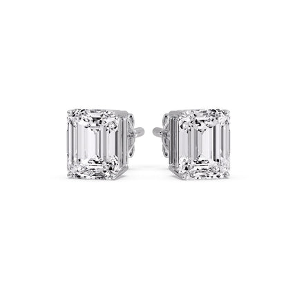 Emerald Cut Diamond Stud Earrings