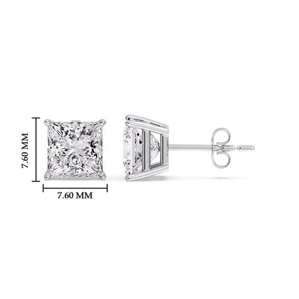 Princess Cut Diamond Stud Earring