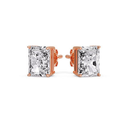 Radiant Diamond Basket Stud Earring