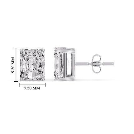 Radiant Diamond Basket Stud Earring