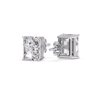 Radiant Diamond Basket Stud Earring