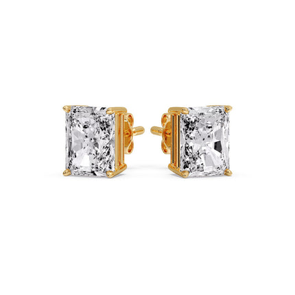 Radiant Diamond Basket Stud Earring