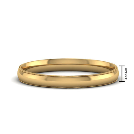 4 mm Comfort Fit Wedding Band Milgrain Edge