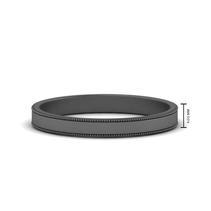 Flat Milgrain Mens Wedding Band