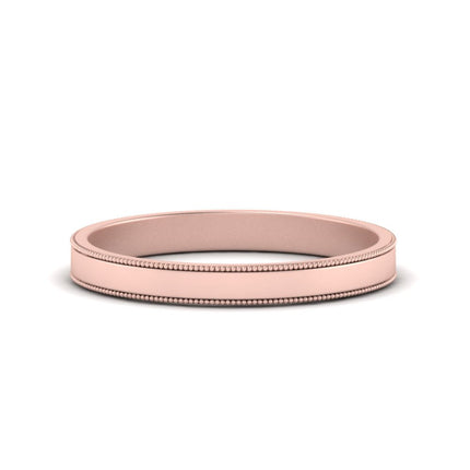 Flat Milgrain Mens Wedding Band