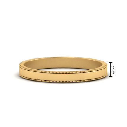 Flat Milgrain Mens Wedding Band