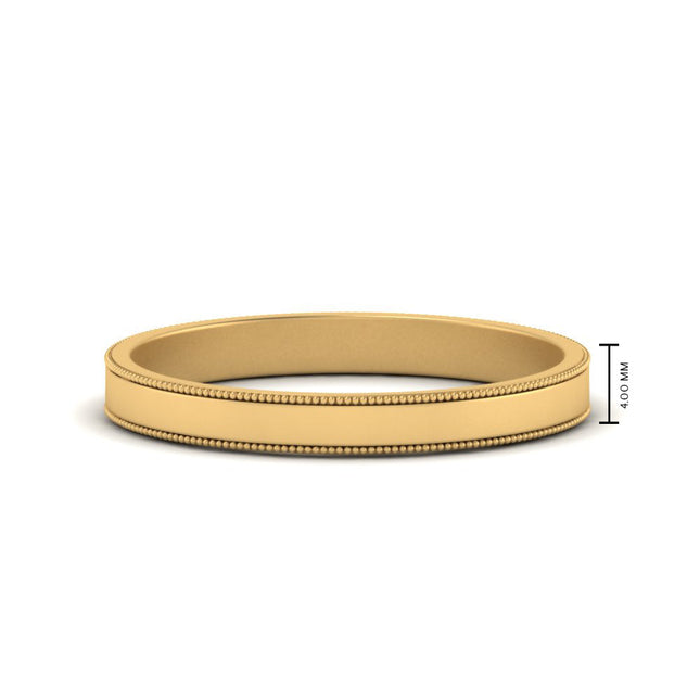 Flat Milgrain Mens Wedding Band