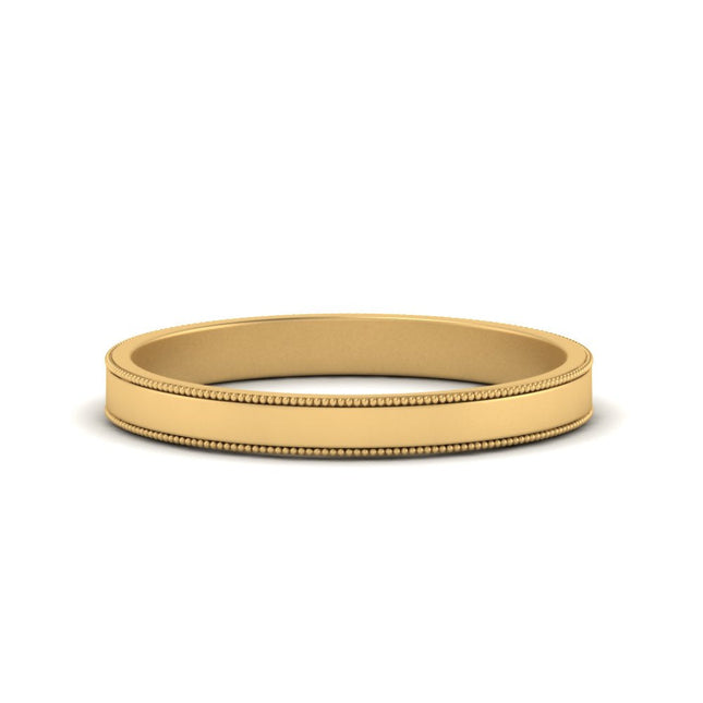 Flat Milgrain Mens Wedding Band