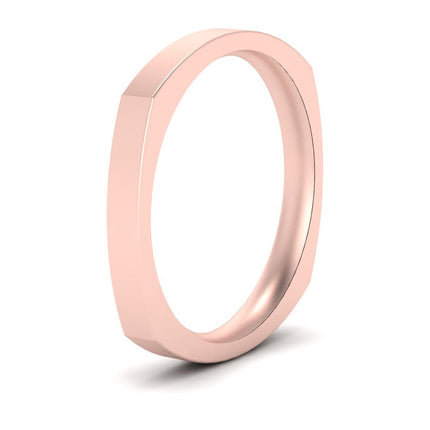 4 mm Square Comfort Fit Mens Wedding Band