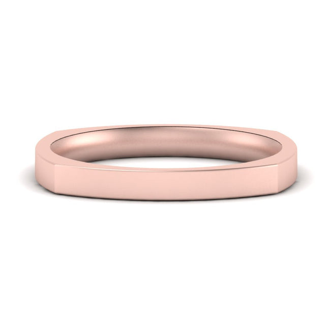 4 mm Square Comfort Fit Mens Wedding Band