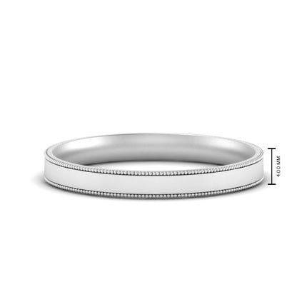 4 mm Milgrain Comfort Fit Mens Wedding Band