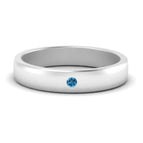 14k White Gold / Blue Topaz / Lab Grown