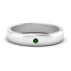 14k White Gold / Green Emerald / Lab Grown